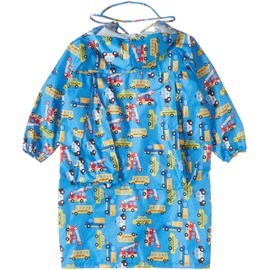 AOIF 2048 Children's Raincoat, Rainwear, For Boys, Girls, Elementary School Students, Visor, Kappa School Bag, Storage Pouch Included, blue