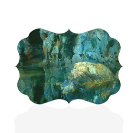Fastasticdeals Horizontal Home Decor Wall Sign The Rock in Pond Joaquim Mir Joaquin Trinxet Arts Picture Frame Benelux Shape 7x5Inches