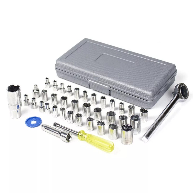 ZISTEL 40-Piece Ratchet Wrench Socket Tool Set METRIC/SAE 1/4" &