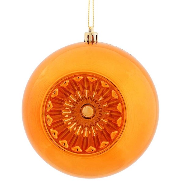 Vickerman 478097-4.75" Burnished Orange Shiny Star Brite Ball Christmas Tree