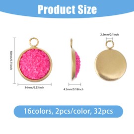 CHGCRAFT 20 Pcs 10 Colors Rhinestone Charms with a Loop Crystal Charms Flat Round Beads Pendants for DIY Making Jewelry Bracelets Necklace Earrings, Mixed Color, 18×14×4.5mm