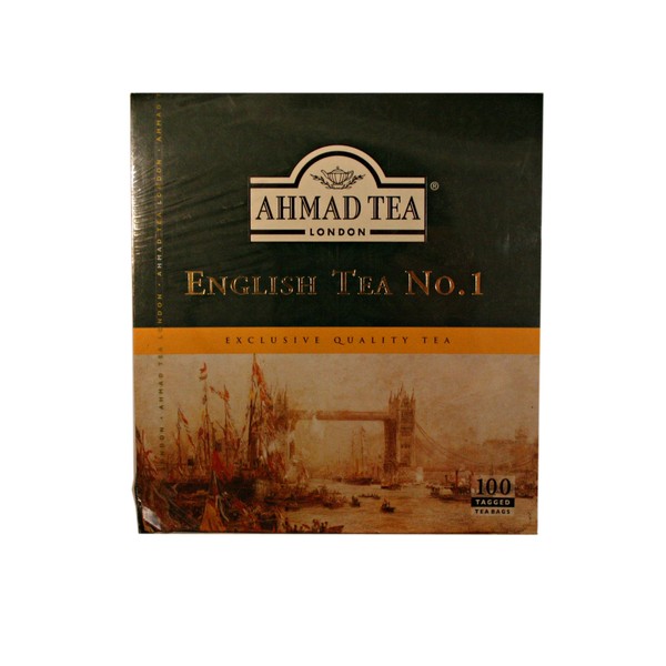 3 Boxes of Ahmad English Tea No. 1 - 100 Tagged Tea Bags Each