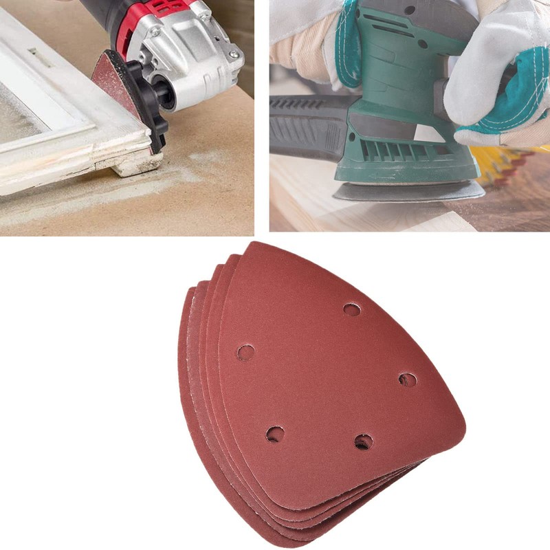 TA-VIGOR 320 Grit Detail Sander Sandpaper 5Pcs, 5 Holes Mouse