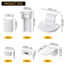 6 Kit 36 Piece Pleated Replacement Parts Set Clamp Support Accessories: Pleated Blind Clamp Support Accessories Klemmfix Bracket