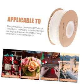 SEWACC Festival Craft Ribbon Pearled Wide Wave Ribbon for Wrapping Bouquets Packaging DIY Decorations Durable Material Yards Approx Pearl White