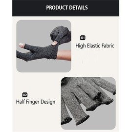 Worzwin Premium Bamboo Gloves, One Compres Bamboo Arthritis Gloves, Bamboo Compres Gloves for Women, Men (Black, Small)
