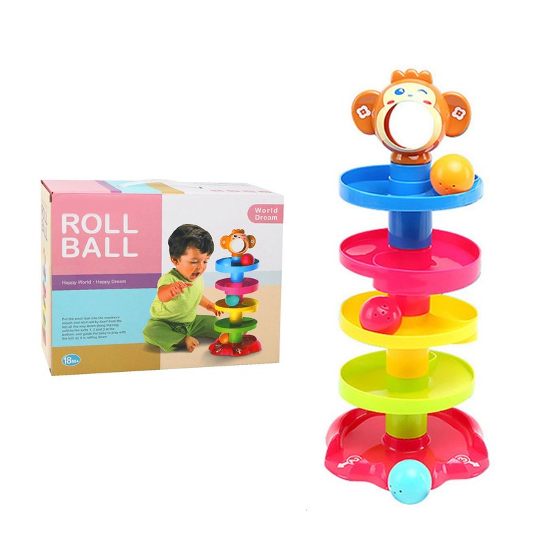 5 Layer Ball Drop Toy Ball Swirling Tower Toddler Stacked