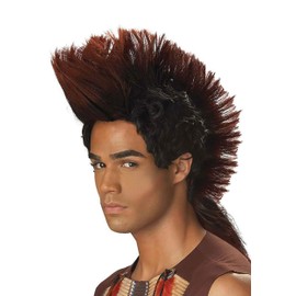 California Costumes mens Indian Warrior Wig Adult Sized Costumes, Black,Red, One Size US
