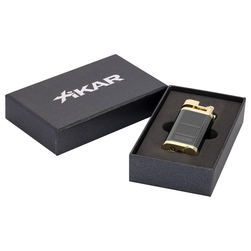 XIKAR® Pipeline Soft Flame Lighter Black & Gold