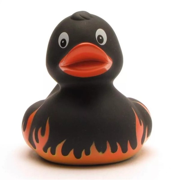 Unbranded Biker Black Flame Rubber Duck Large - Jeep Ducking