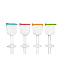 LipLidz ~ 13 oz Wine Glass w/ Attachable Drink-thru Lid (4 Pack). Great for Boating, RVing, Lake, Beach, Gifts, Wedding, lid & glass dishwasher safe top rack, 100% Tritan/BPA Free - FUN.. Made in USA!