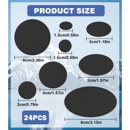 24Pcs Down Jacket Repair Patches Waterproof Tenacious Tape Repair Patches Kit for Jackets Coats Clothing Tents Sleeping Bags, Color and Shape Options, Round