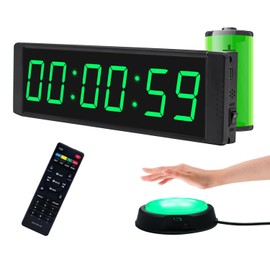 Gym Timer Portable Gym Clock with Start/Stop Button, Interval Timers Stopwatch Countdown Timer, 12/24H Digital Wall Clock for Home Gym