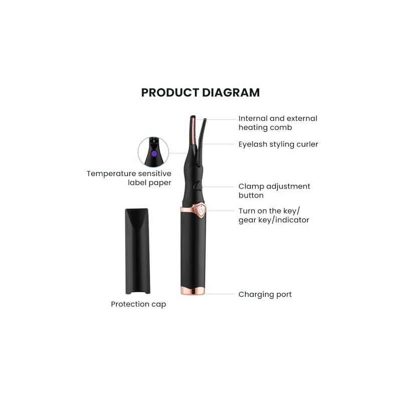 OZDOZD Heated Eyelash Curlers, Heated Eyelash Curler for Quick Heating
