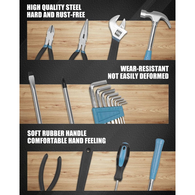 Tool Kit for Home, 144 Piece Hand Tool Set with