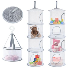 SUPRROW Pack of 3 Storage Nets, Hanging Storage Basket Children, 4 Animal Storage Nets, Foldable Hanging Storage Net Hanging Shelf, Cuddly Toys Hanging Shelf for Small Clothes, Toys