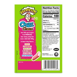 WARHEADS Ooze Chewz - Chewy Bite-Size Candy with Sour Filling - Mango, Strawberry, Green Apple, Black Cherry, Watermelon & Blue Raspberry Flavors - 3.5oz Theater Boxes - 6 Pack