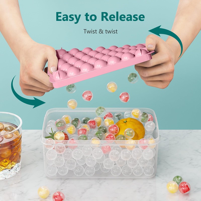 Optish 3 Pack Ice Trays for Freezer, 99 PCS Ice