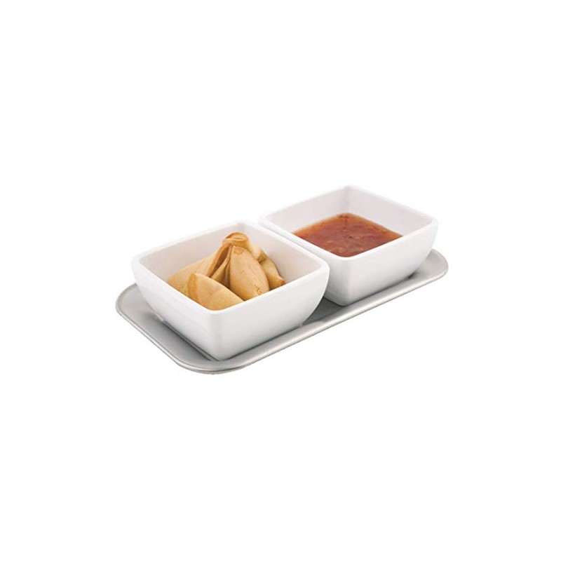 APS" Kaffeehaus Serving Platter, Stainless Steel Silver, 9 x 12