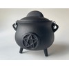 Pentagram Pentacle cast Iron Cauldron with lid and Handle, Witches