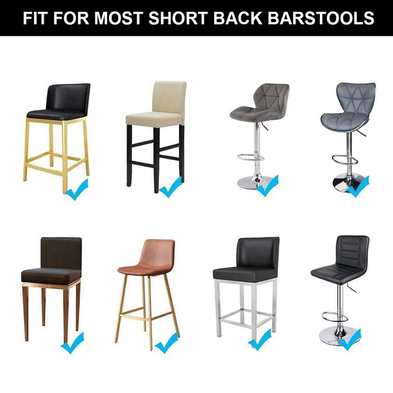 Bifaunvogel Waterproof PU Bar Stool Covers, Slipcovers, Counter Height, Orange,