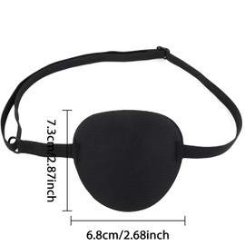 Parches de ojo pirata para ambliopía parches para ojos, parches para ojos ajustable, parches para ojos perezosos de ambliopía para ojos parches 3D de un solo ojo ambliopía y estrabismo (1pcs)