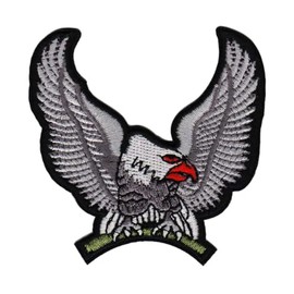 Eagle Bird Grey Sew-On Iron-On Patch Iron-On Patch Biker Patch Size 7.8 x 7.8 cm