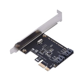 Oumij Tarjetas Adaptadoras de Expansión Tarjetas PCI-E PCI Express a SATA 3.0 SATA III de 2 Puertos 6Gbps Chasis Grande/Chasis Pequeño Velocidad Completa de Transmisión de Ancho de Banda de 6GBPS