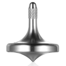 LOQATIDIS Metal Spinning Top, Stainless Steel Spinner, Desktop EDC Toy Gyroscope for Adults, Perfect Balance, Easy to Use,Stress Relax, Spin Long Time Exceed 5 Minutes (Silver)