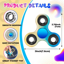Fidget Spinner 2 Pack, Stress Reduction and Anxiety Relief Hand Spinner Ultra Stainless Steel Bearing, Best Autism Finger Spinner Focus Party Favor Killing Time Toy