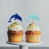 24PCS Dolphin Cupcake Toppers, Ocean Animal Dolphin Cupcake Toppers, Ocean