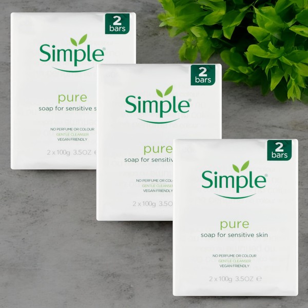 3 Twin Pack Simple Soap - Gently Cleanse and Purify