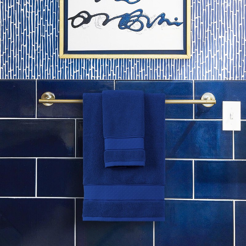 COZYART Royal Blue Bath Towels Set 6 Piece, 2 Bath