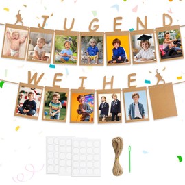 GTJEOI Youth Consecration Photo Garland Decoration, 2025 Youth Consecration Boy Girl, Photo Garland for Youth Consecration for Photos from 1 to 13 Years, Photo Hanging Wall Decoration for Boys and