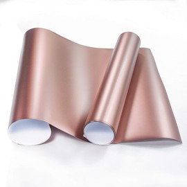 GIRAFVINYL Satin Rose Gold Adhesive Craft Vinyl Silk Satin Permanent Vinyl for Cricut, Cameo,Home Decor,Car,12 Inch X 6 Feet