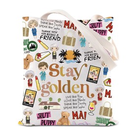 ENSIANTH Stay Golden Tote Bag Golden Sisters Gift Golden Dorothy Sophia Blanche Rose Fans Gift Bachelorette Parties Gift (Golden bag CA)