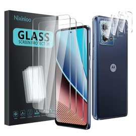 Nixinioo 3 Pack Tempered Glass Screen Protector for Motoroal Moto G Stylus 5G 2023 + 3 Pack Camera Lens Protecto, Anti-Fingerprint, 9H Hardness, ScratchResistant, Easy to install, Case Friendly