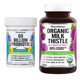 FarmHaven FarmHaven USDA Organic Milk Thistle Capsules and 60 Billion CFU Probiotic