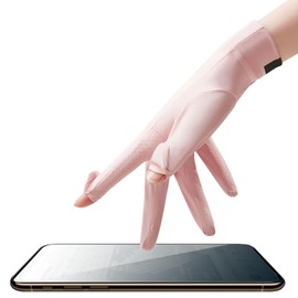 2pcs UV Protection Gloves Womens Mesh Sunblock Driving Gloves Girls Summer Cooling Silky Wrist Mittens Nonslip Cycling Gloves Touchscreen Fingerless Glove for Fishing Running Golf Sun Gloves