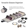 Kenpal Sunglasses Storage Organizer Holder Foldable Travel Case with 5