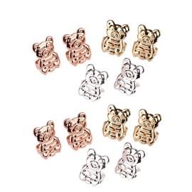 3 Pairs Earring Lifters - Bear Shape Hypoallergenic Ear Lobe Support Backs - Firmly Secure & Comfortable