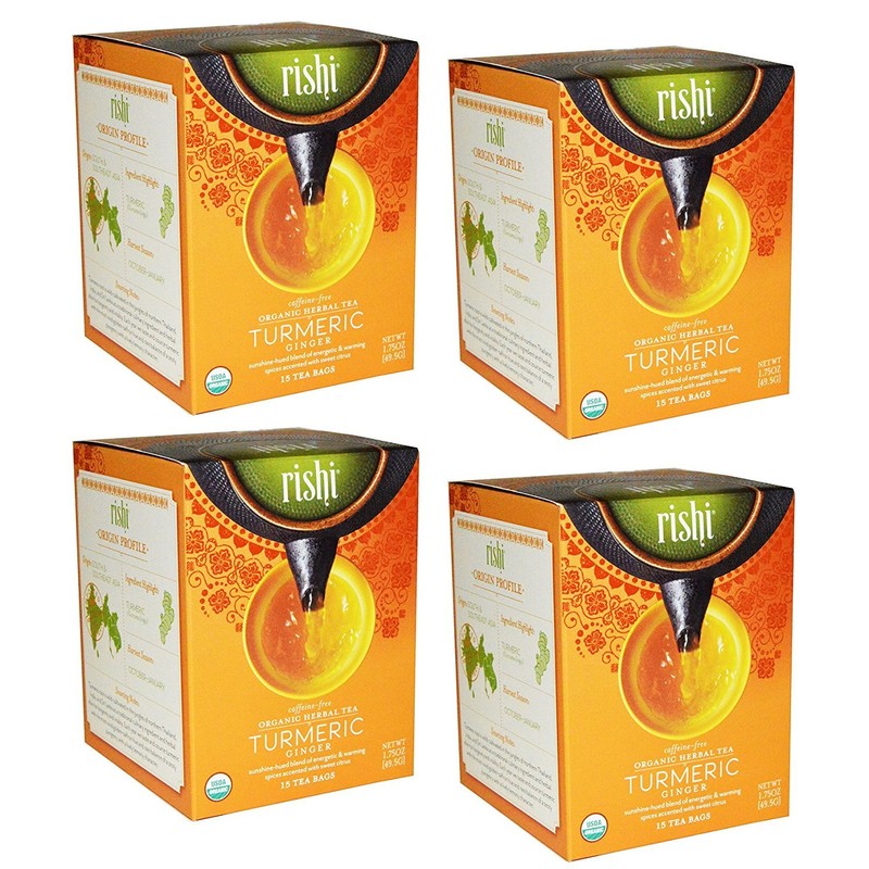 Rishi Tea Turmeric Ginger Herbal Tea | Immune Support, USDA