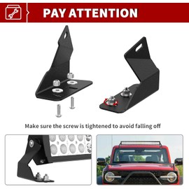 YITAMOTOR 42 inch Curved LED Light Bar Mounting Bracket Compatible with Ford Bronco 2021-2022 (Light Bar Not Included) Upper Over-Offroad Lighting Fog Driving Light Windshield Roof Mounts