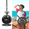 Eco-Fused コスプレ レトロ コンパス チェーンとフェイクレザーバッグ付き - トレッキング、バックパッキング、セーリング、スカウトのナビゲーションツール - スチームパンクコスチュームアクセサリー