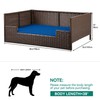 YITAHOME Rattan Dog Sofa Bed with Cushion,Wicker Pet Bed Sofa