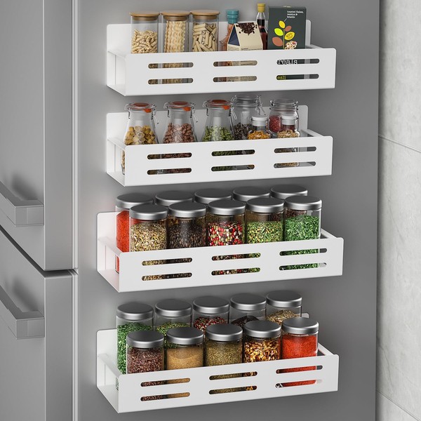 MFTEK Magnetic Spice Rack for Refrigerator, 4 Pack Spice Rack
