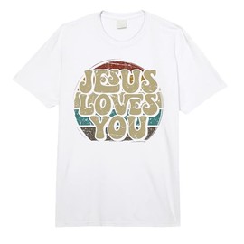 Jesus Loves You Retro Vintage Style Graphic Men Womens Comfort Colors Adult Heavyweight T-Shirt