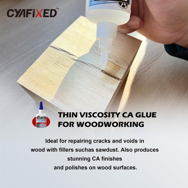 CYAFIXED Professional Grade Cyanoacrylate Super Glue, Super Thin Viscosity CA