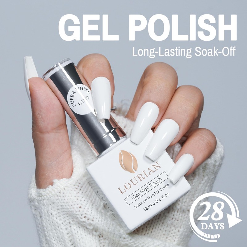 18ml Super White Gel Nail Polish, Nail Manicure Salon UV/LED