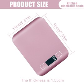 Küchenwaage Digital, 10kg/1g Küchenwaage USB Wiederaufladbar Digitale Küchenwaagen mit LCD Display & Tara Funktion Professionelle Küchenwaagen mit Akku Ladekabel （Roségold）